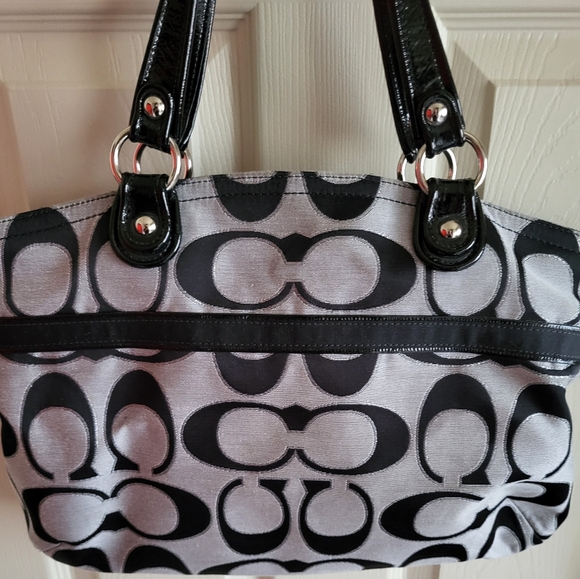 Coach vtg women's tote, Black and Grey - Picture 2 of 8